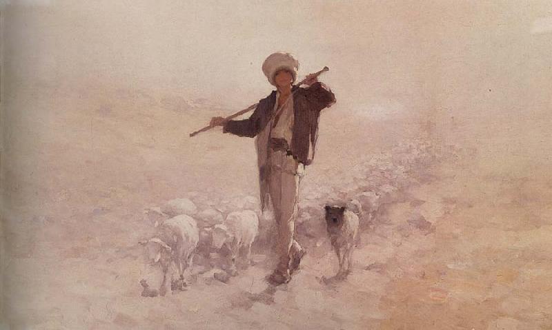 Nicolae Grigorescu Shepherd with Herd oil painting picture